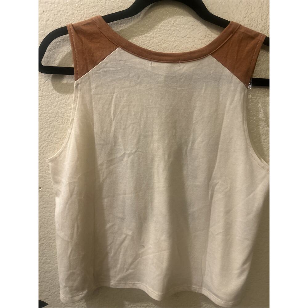 No Comment Juniors Wild West Crop Cute Summer T-shirt Medium Sleeveless NWT - Picture 5 of 6
